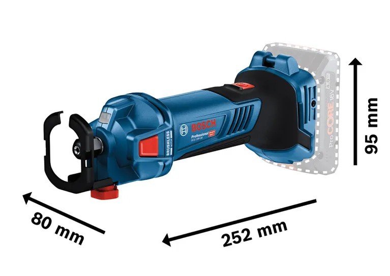 Kompakt tasarıma sahip Bosch GCU 18V-30 akülü alçıpan frezesi.