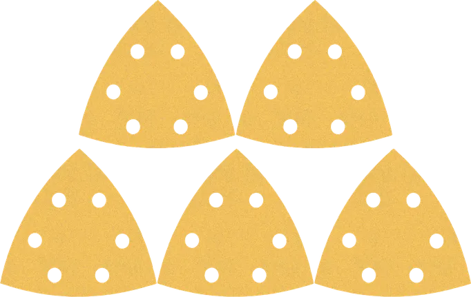 Bosch çok amaçlı alet için 10 delikli zımpara kağıdı seti.