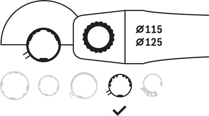 Bosch 115/125 mm açılı taşlama makinesi için kombine koruma.