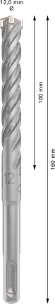 Bosch PRO SDS plus-5X 12mm darbeli matkap ucu, 160mm uzunluk.