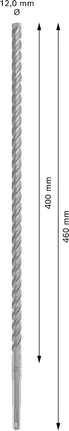Bosch PRO SDS plus-5X darbeli matkap ucu, 12 x 460 mm.