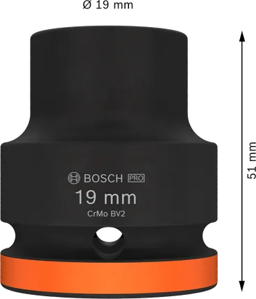 Bosch PRO Darbeli Soket 3/4" 19 mm turuncu halkalı.