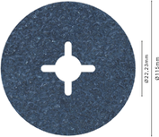Bosch PRO R574 115 mm G24 fiber disk, hızlı malzeme kaldırma için.