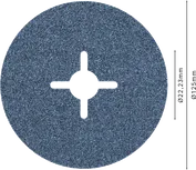 Bosch PRO R574 fiber disk 125 mm, 60 kum tanecik boyutu.