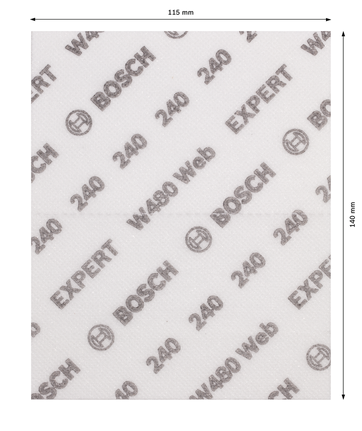 Bosch EXPERT W480 Web 240 grit zımpara kağıdı, 115x140 mm.