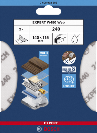 Bosch el zımpara kağıdı 240 G240 140×115 mm.