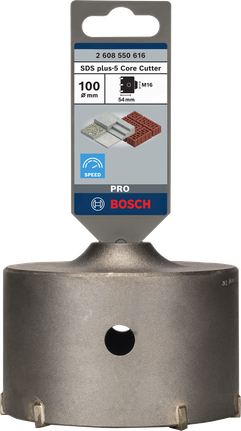 Bosch PRO SDS plus-5 100 mm Karot Kesici, duvar delme işlemleri için.