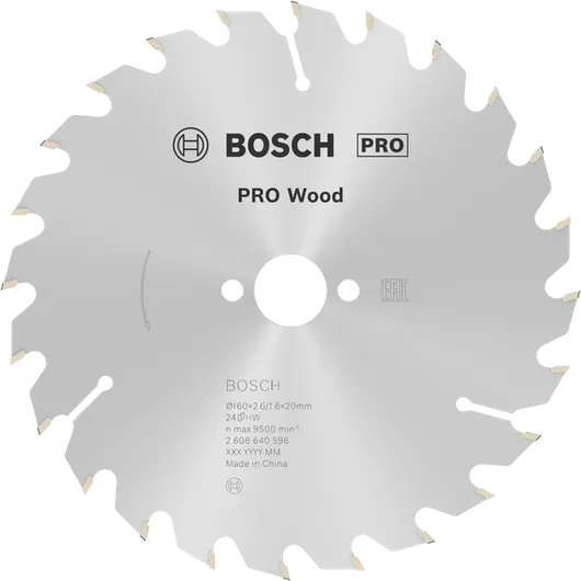 Bosch PRO Ahşap daire testere bıçağı, 160mm T24.