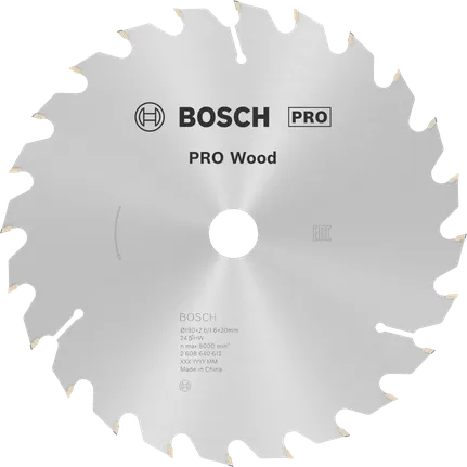 Bosch PRO Ahşap Daire Testere Bıçağı 190 mm, ahşap kesimi için.