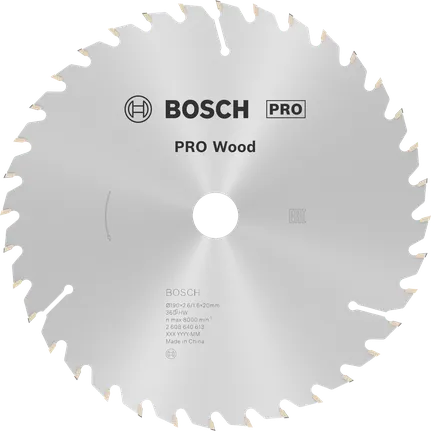 Bosch PRO Ahşap Daire Testere Bıçağı 190 mm, 36 dişli.