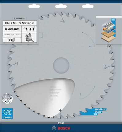 Bosch PRO Multi Material daire testere bıçağı 305 mm.