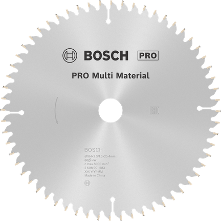 Bosch PRO Multi Material daire testere bıçağı T60.