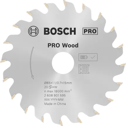 Bosch PRO Ahşap Daire Testere Bıçağı 85 mm, ahşap kesimi için.