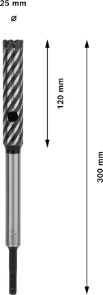 Bosch PRO SDS plus Demir Çubuk Kesici Matkap Ucu, 25 mm çapında.