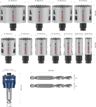 Bosch PRO Multi Material PC Plus Delik Testeresi Seti, 14 parça.