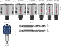 Bosch PRO Multi Material PC Plus Delik Testeresi Seti, 9 parça.