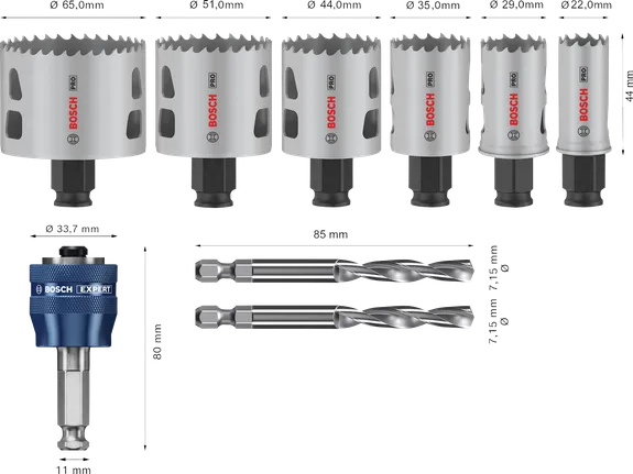 Bosch PRO Multi Material PC Plus Delik Testeresi Seti, 9 parça.