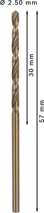 Bosch PRO HSS-Co 2,5 mm paslanmaz çelik için bükümlü matkap ucu.