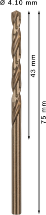 Bosch PRO HSS-Co 4.1 mm paslanmaz çelik için bükümlü matkap ucu.