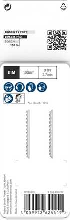 Bosch PRO Sert Ağaç Temizleme T101BF 100 mm dekupaj testere bıçağı (2'li paket).