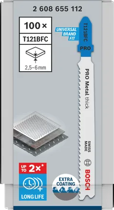Bosch PRO Metal kalın T121BFC dekupaj testere bıçağı 100'lü paket.