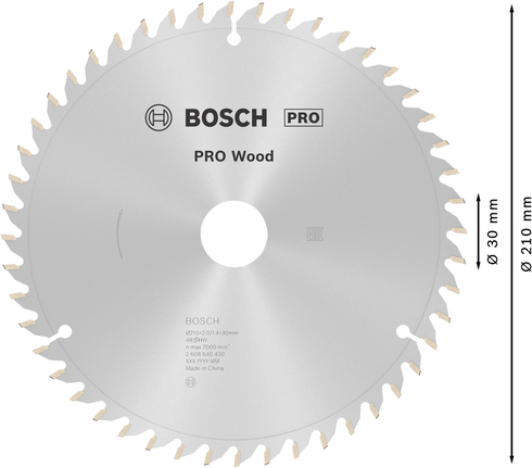 Bosch PRO Ahşap Daire Testere Bıçağı 210 mm 48 diş.