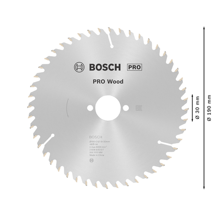 Bosch PRO Ahşap Daire Testere Bıçağı 190 mm T48, ahşap kesimi için.