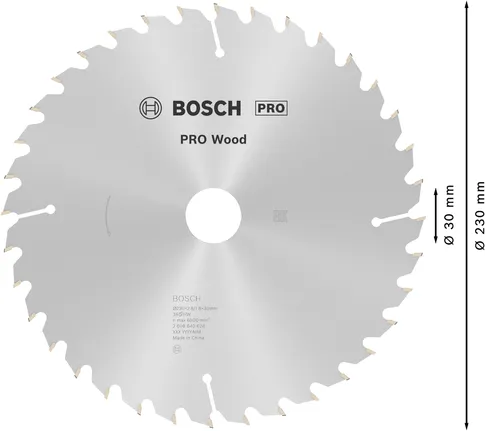 Bosch PRO Ahşap Daire Testere Bıçağı 230 mm, hassas ahşap kesimi için.