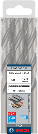 Bosch PRO Metal HSS-G 12.1 mm bükümlü matkap ucu seti.