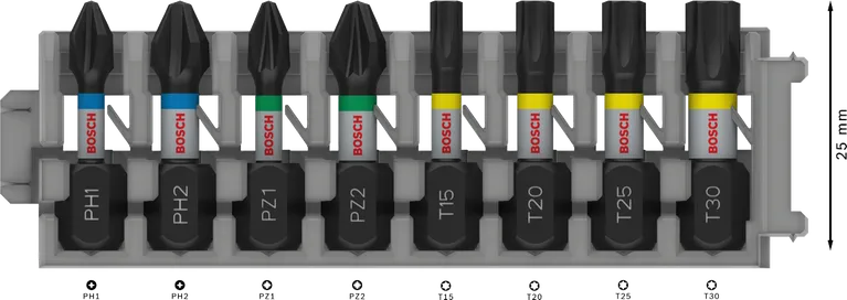 Bosch PRO Darbeli Tornavida Uç Seti, 8 parça 25 mm.