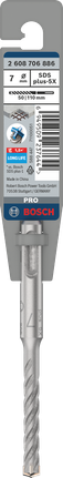 Bosch SDS plus-5X 7×50×110 mm darbeli matkap ucu.