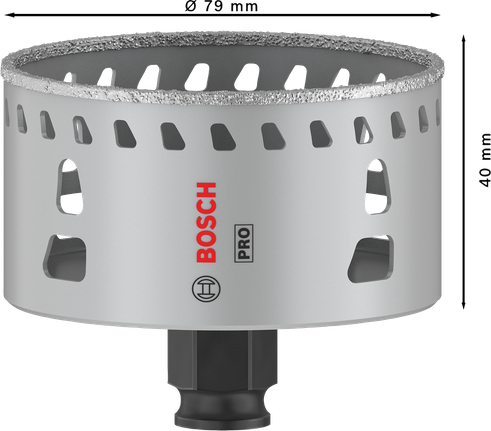 Hassas fayans kesimi için Bosch PRO Tile PC Plus Delik Testeresi 79 mm.
