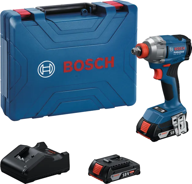 Bosch GDX 18V-285 darbeli tornavida seti ve kutusu.