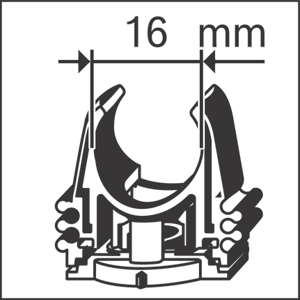 16 mm'lik boru kelepçesi.