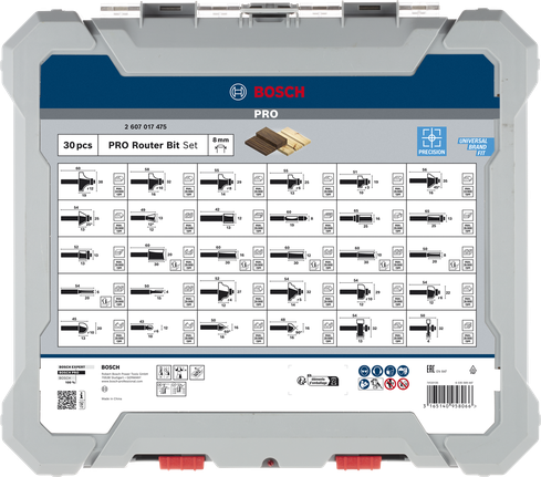 Bosch PRO freze ucu seti 8 mm 30 adet.