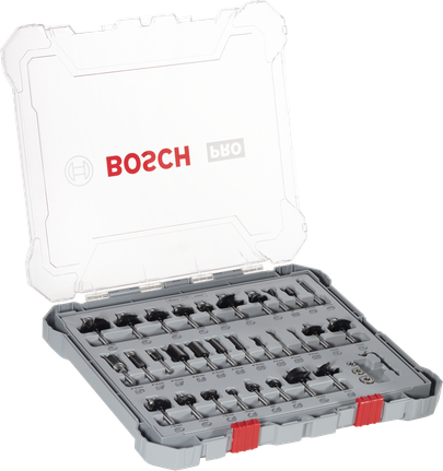 Bosch PRO Freze Ucu Karışık Set 30 adet kutuda.