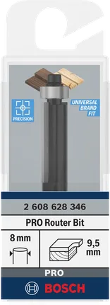 Bosch PRO freze ucu 8 mm şaft 9,5 mm trim.
