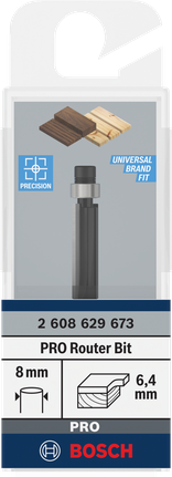 Bosch PRO freze ucu 8 mm 6,4 mm.