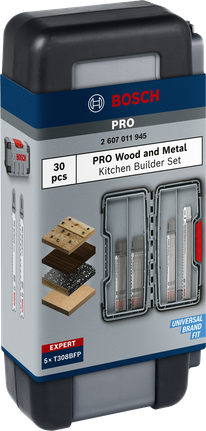 Bosch PRO Ahşap ve Metal Mutfak Yapım Seti 30 Parça.