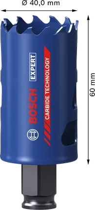 Bosch EXPERT Multi Material 40x60 mm delik testeresi.