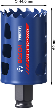 Bosch EXPERT Multi Material 44 mm karbür delik testeresi.