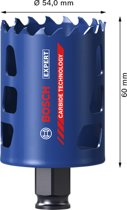 Bosch EXPERT Multi Material 54 mm karbür dişli delik testeresi.