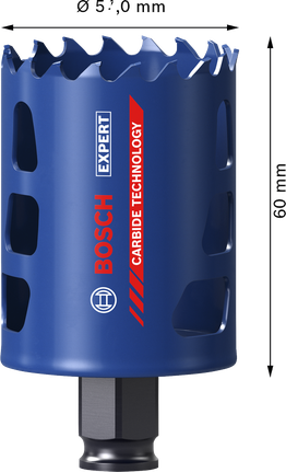 Bosch EXPERT Multi Material 57 mm karbür delik testeresi.