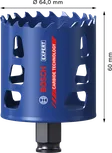 Bosch EXPERT Multi Material 64mm karbür delik testeresi.