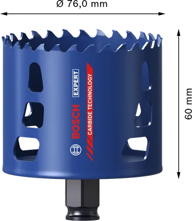 Bosch EXPERT Multi Material 76 mm karbür delik testeresi.