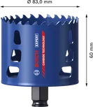 Bosch EXPERT Multi Material 83 mm karbür delik testeresi.
