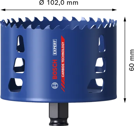 Bosch EXPERT Multi Material 102 mm karbür delik testeresi.