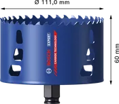 Bosch EXPERT Multi Material 111 mm karbür dişli delik testeresi.