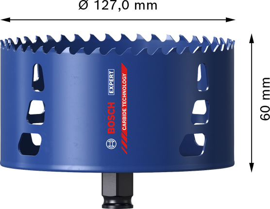 Bosch EXPERT Multi Material 127 mm karbür delik testeresi.