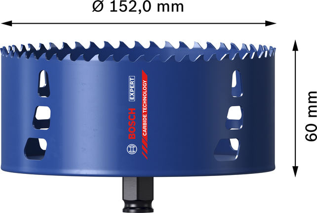Bosch EXPERT Multi Material 152 mm karbür dişli delik testeresi.